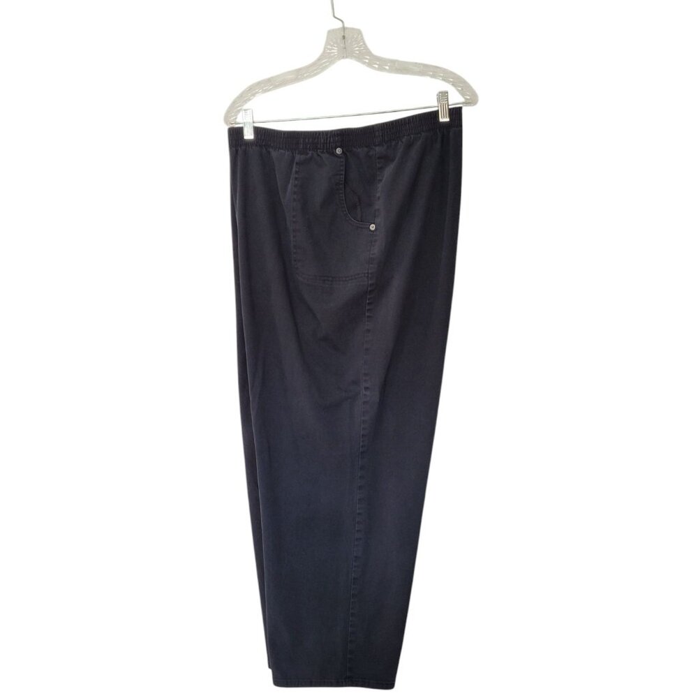 Liz & Me Petite Womens Pants Size 2XWP Elastic‎ Waist High Rise Black Pockets